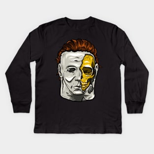 Gold Michael Myers Kids Long Sleeve T-Shirt